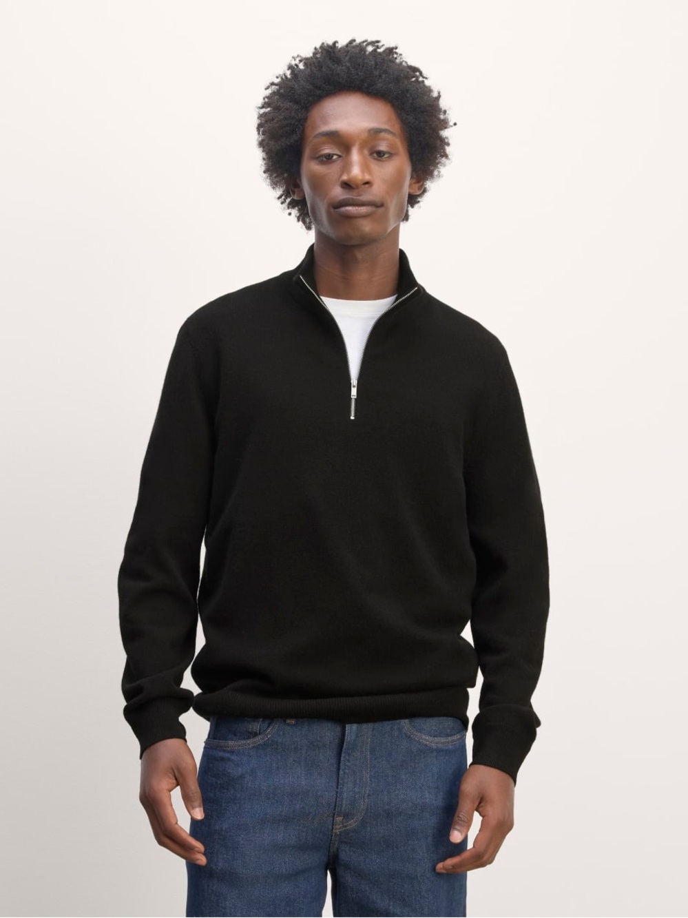 55. Everlane • NWT $325 Cashmere Men's Black Half-Zip Sweater